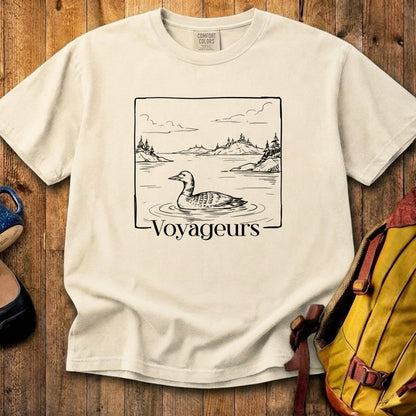 Voyageurs Line Drawing Cotton T-Shirt