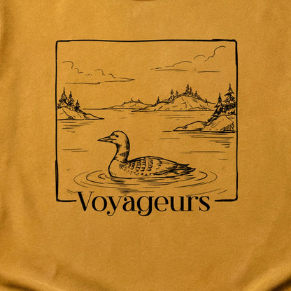 Voyageurs Line Drawing Cotton T-Shirt