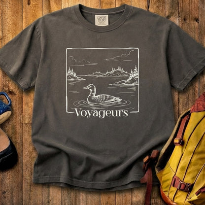 Voyageurs Line Drawing Cotton T-Shirt