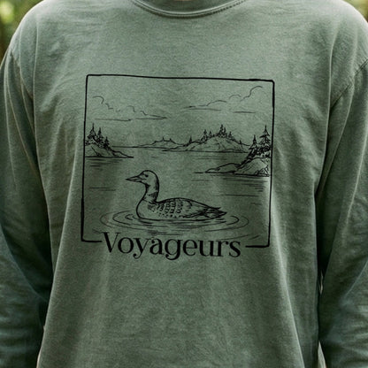 Voyageurs Line Drawing Premium Long Sleeve