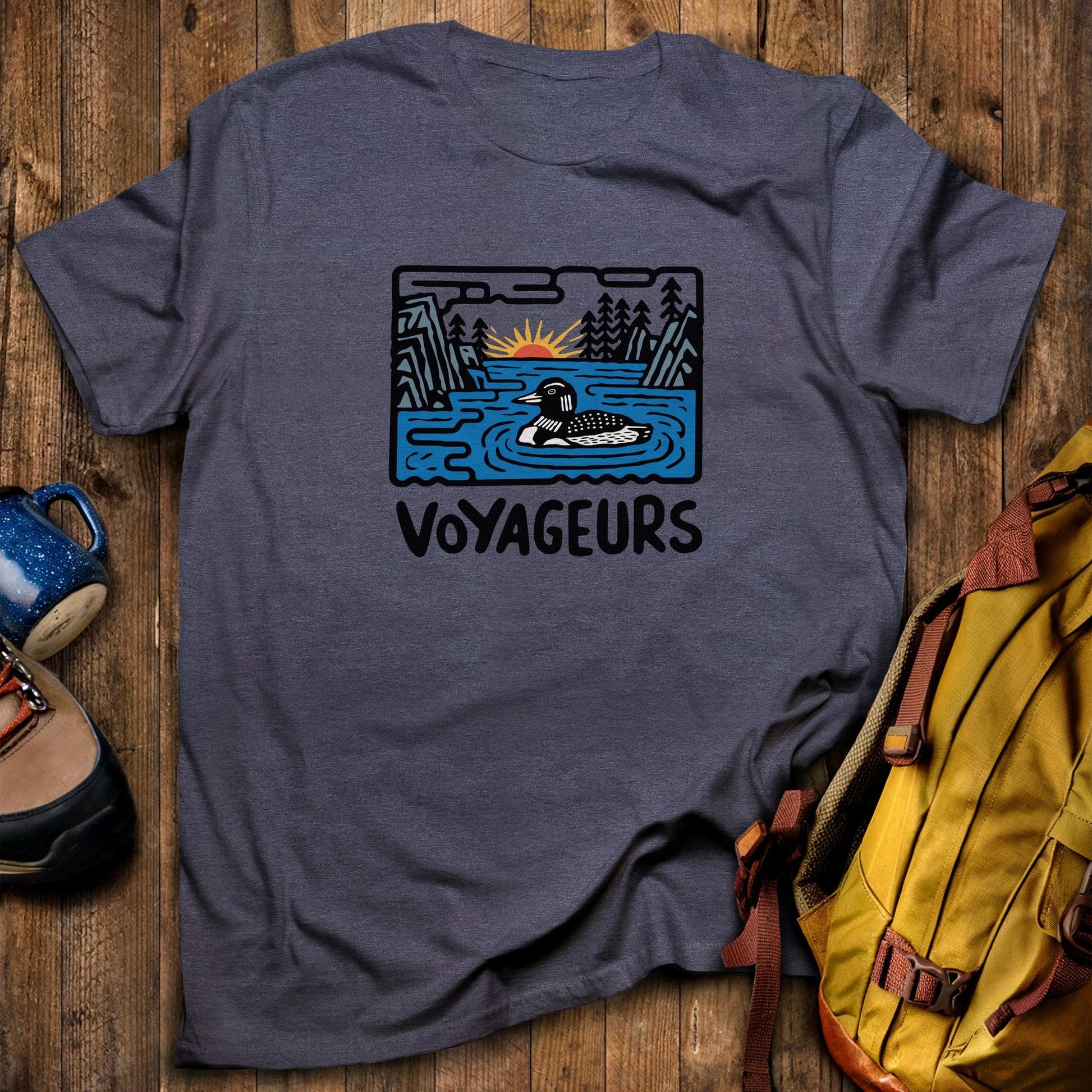 Voyageurs National Park T-Shirt Heather Navy Adventure and Outdoors Themed T-Shirt