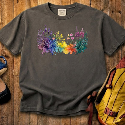 Watercolor Acadia Wildflowers Cotton T-Shirt