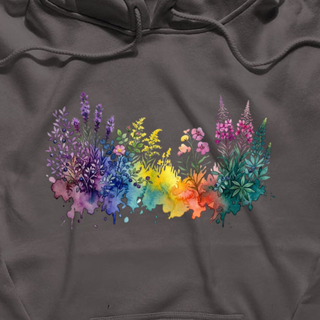 Watercolor Acadia Wildflowers Hoodie