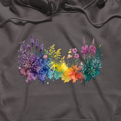 Watercolor Acadia Wildflowers Hoodie