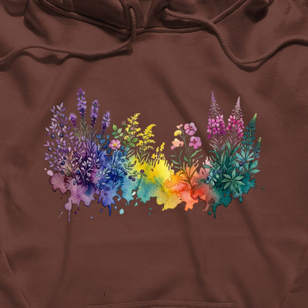 Watercolor Acadia Wildflowers Hoodie