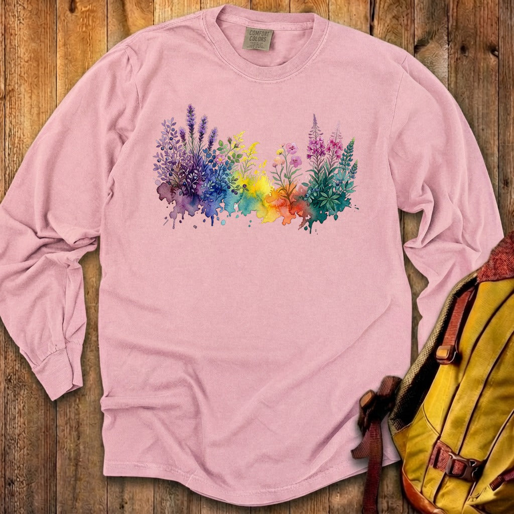 Watercolor Acadia Wildflowers Premium Long Sleeve
