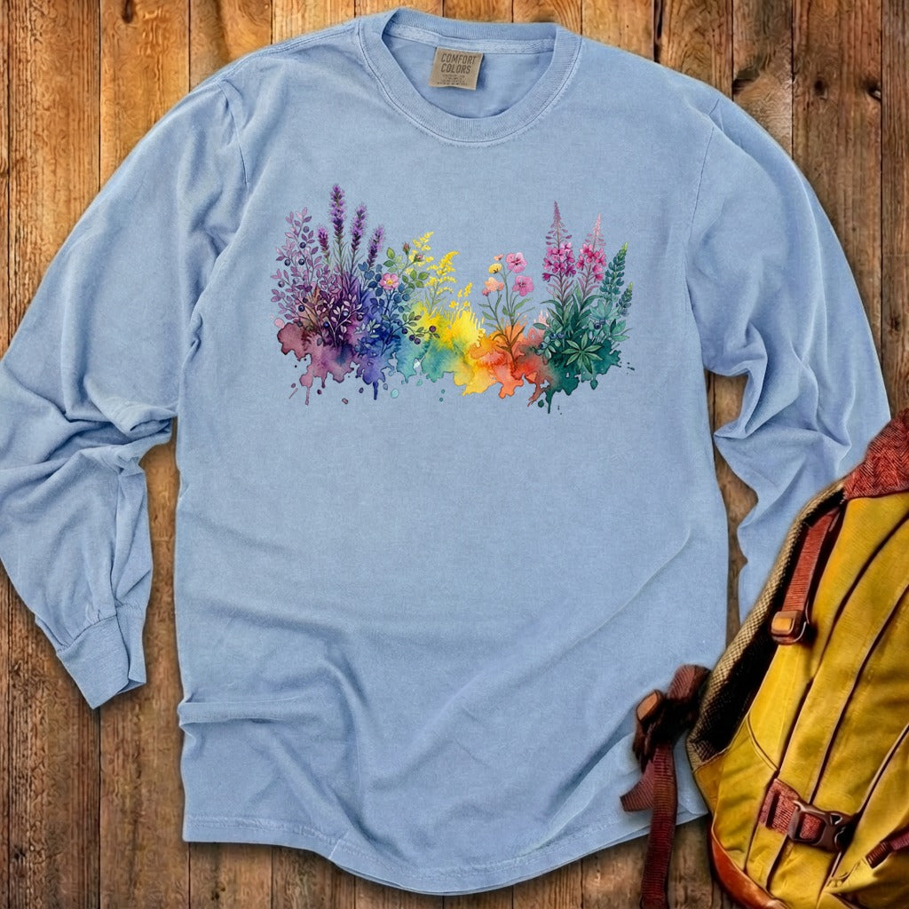 Watercolor Acadia Wildflowers Premium Long Sleeve