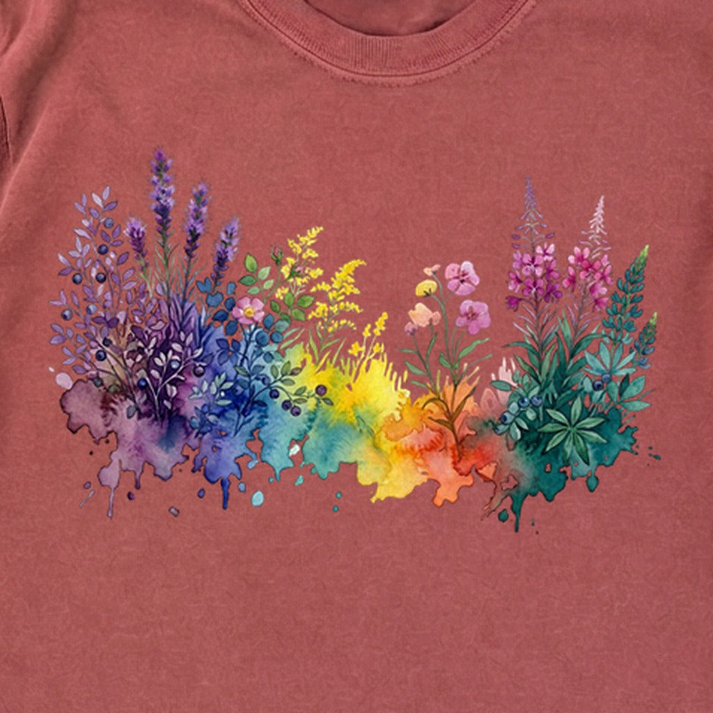 Watercolor Acadia Wildflowers Premium Long Sleeve