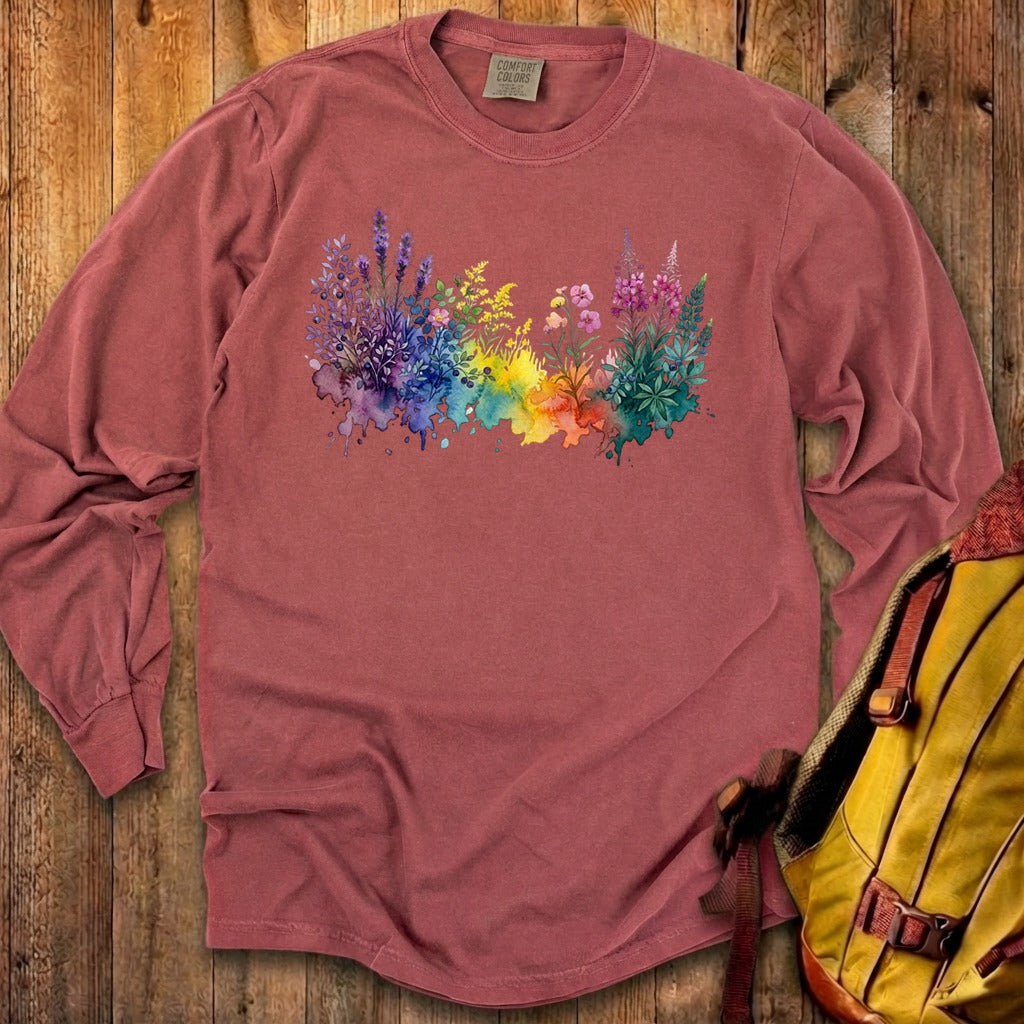 Watercolor Acadia Wildflowers Premium Long Sleeve