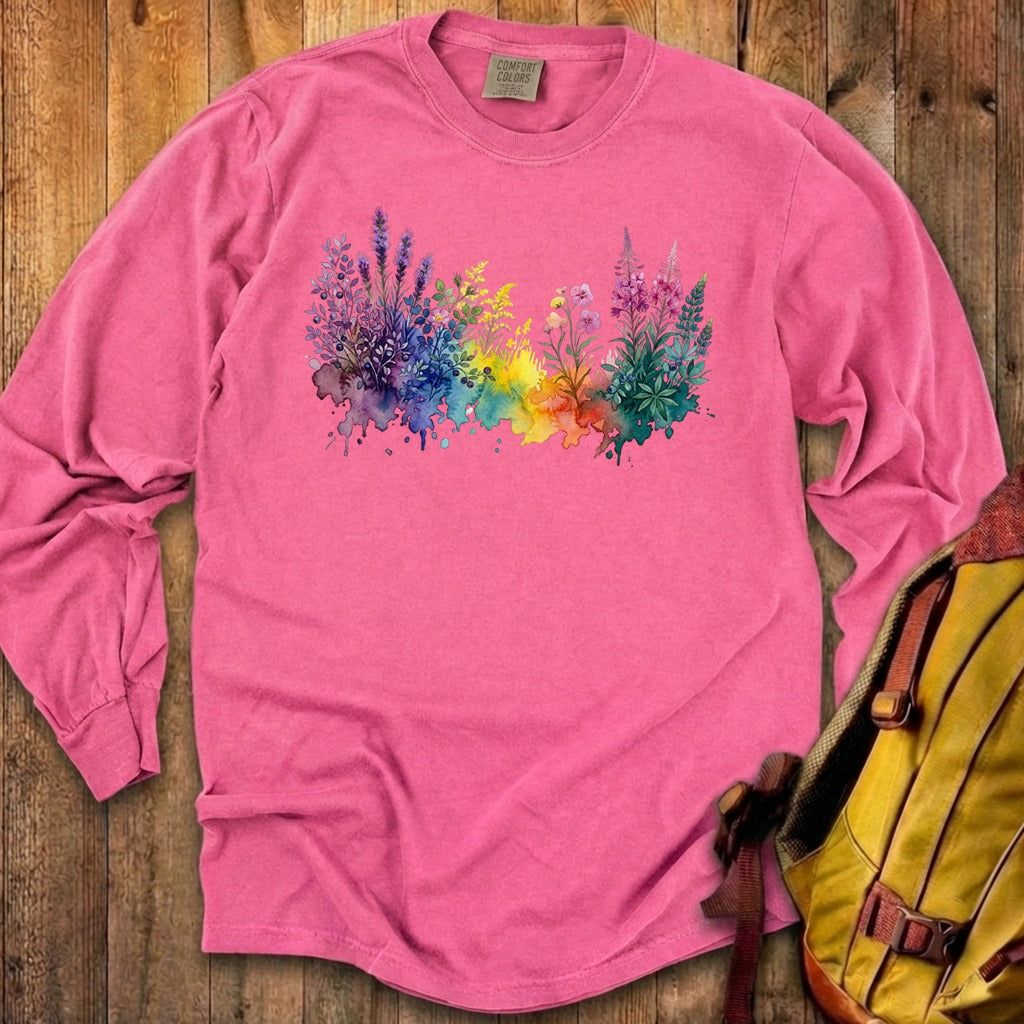 Watercolor Acadia Wildflowers Premium Long Sleeve