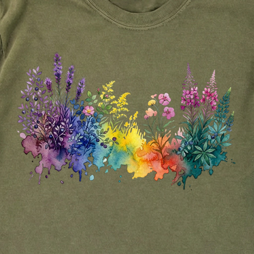 Watercolor Acadia Wildflowers Premium Long Sleeve