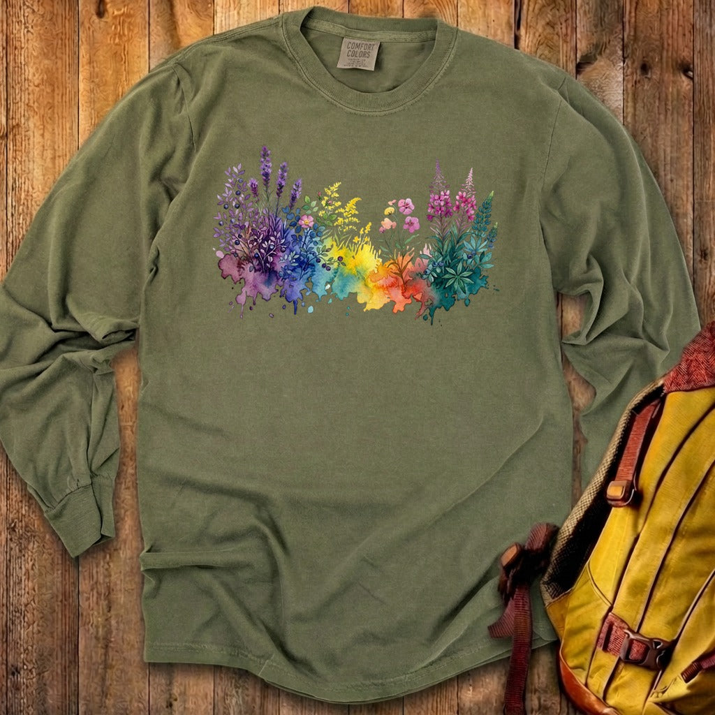 Watercolor Acadia Wildflowers Premium Long Sleeve