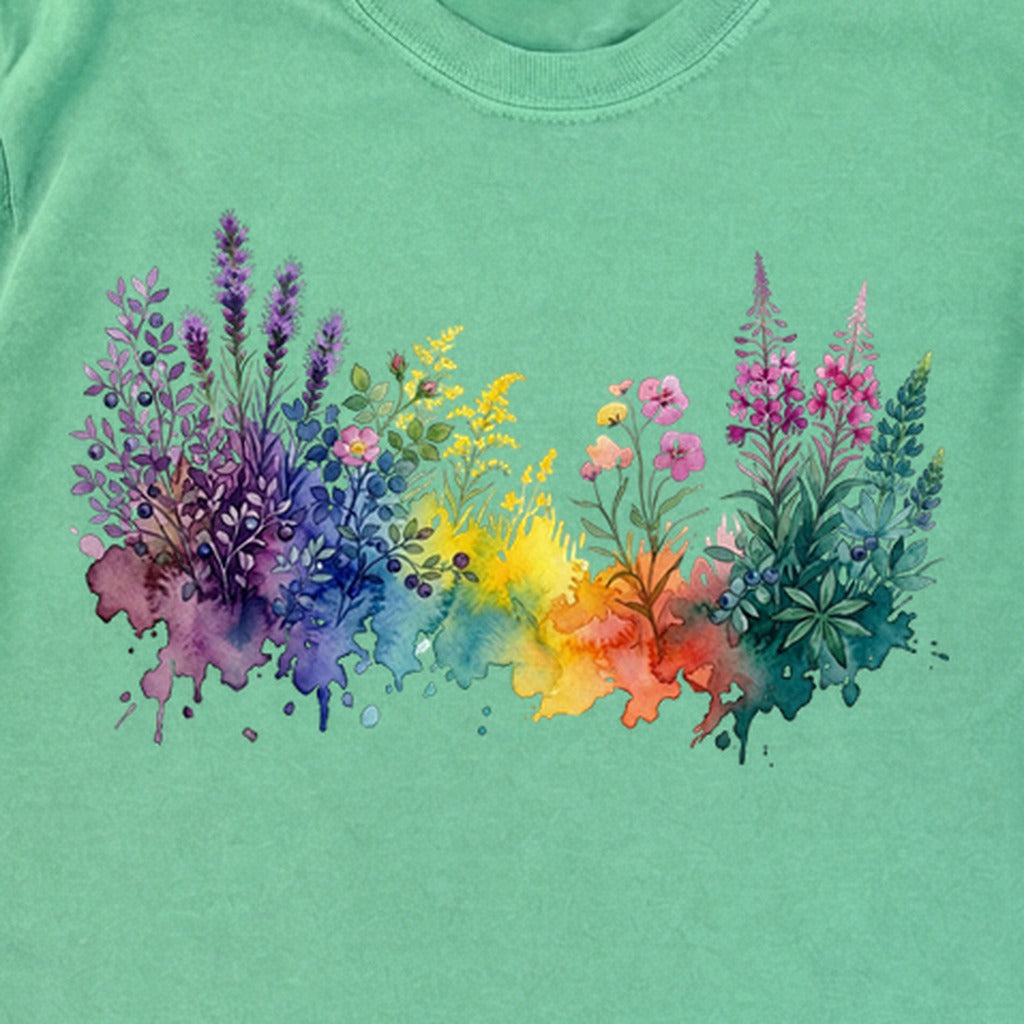 Watercolor Acadia Wildflowers Premium Long Sleeve