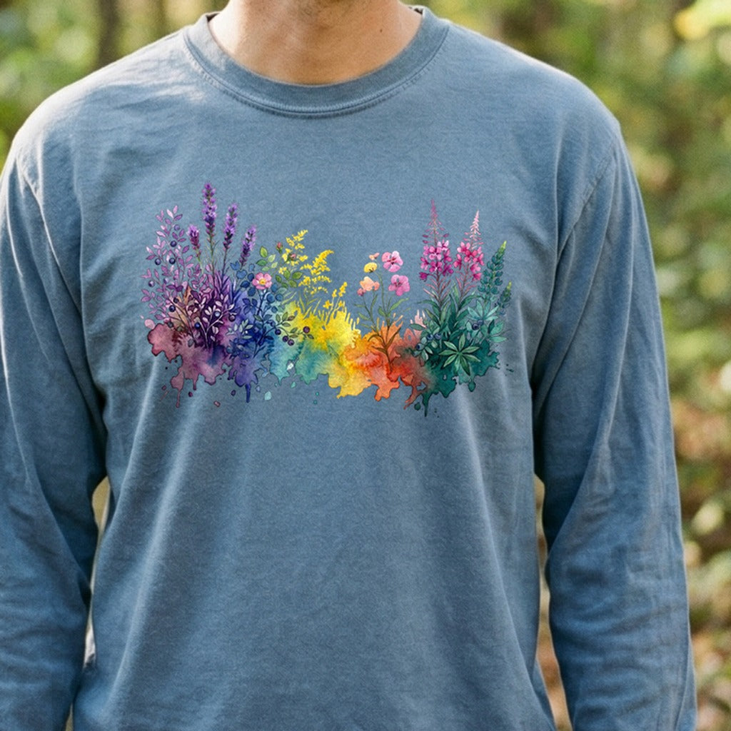 Watercolor Acadia Wildflowers Premium Long Sleeve