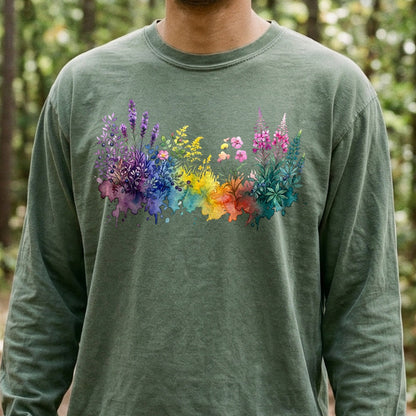 Watercolor Acadia Wildflowers Premium Long Sleeve