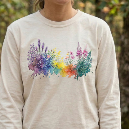 Watercolor Acadia Wildflowers Premium Long Sleeve