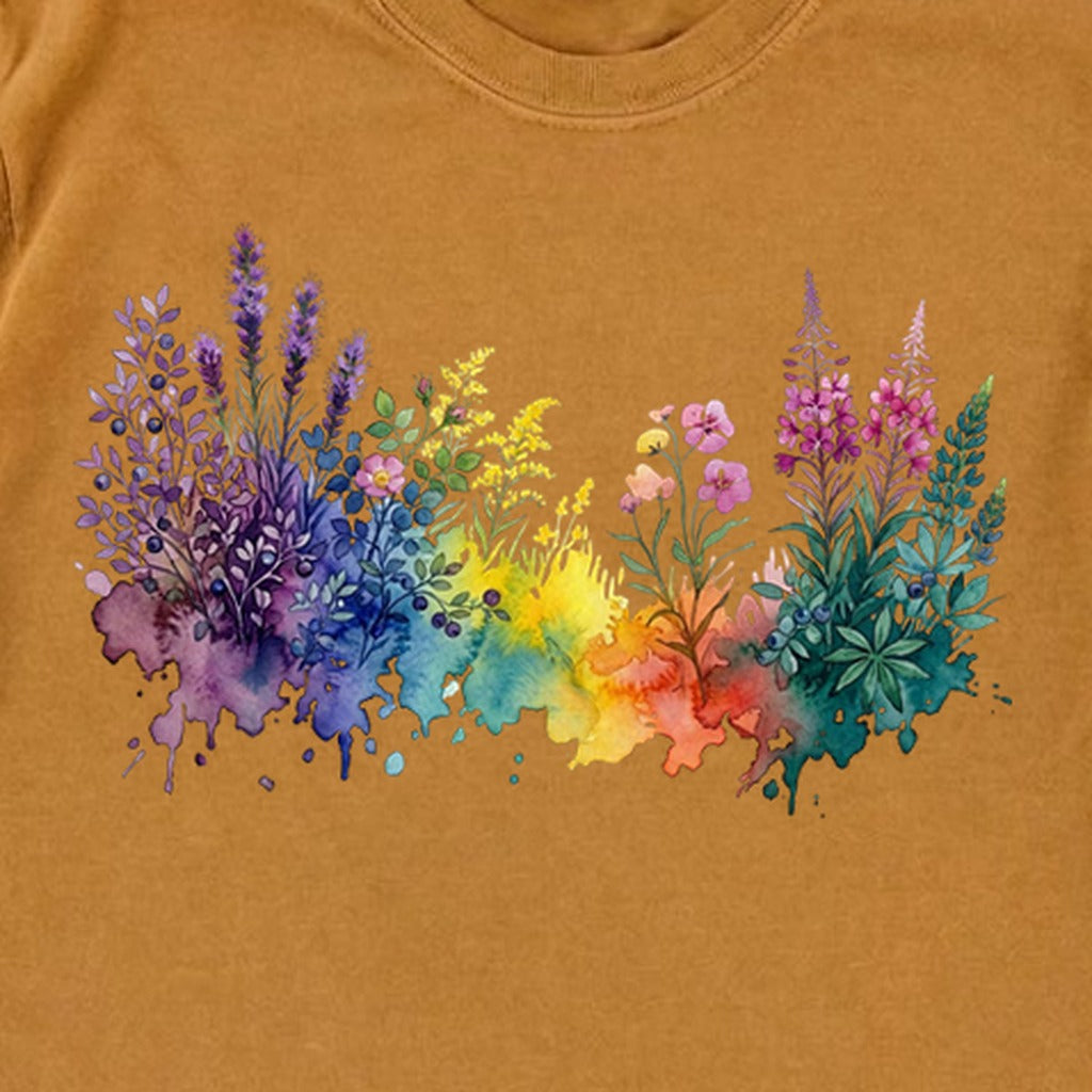 Watercolor Acadia Wildflowers Premium Long Sleeve