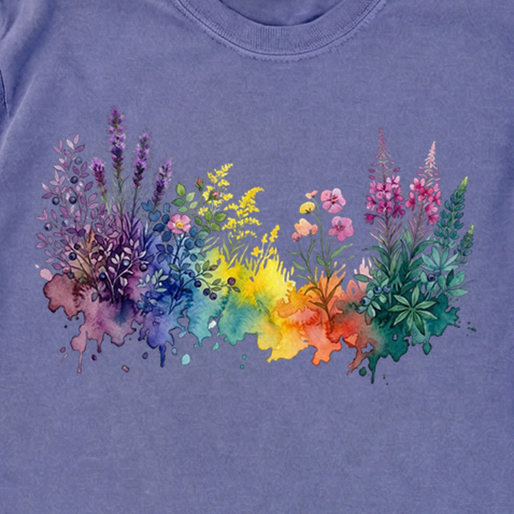 Watercolor Acadia Wildflowers Premium Long Sleeve