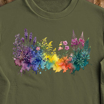 Watercolor Acadia Wildflowers Crewneck Sweatshirt