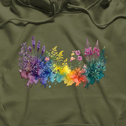 Watercolor Acadia Wildflowers Hoodie