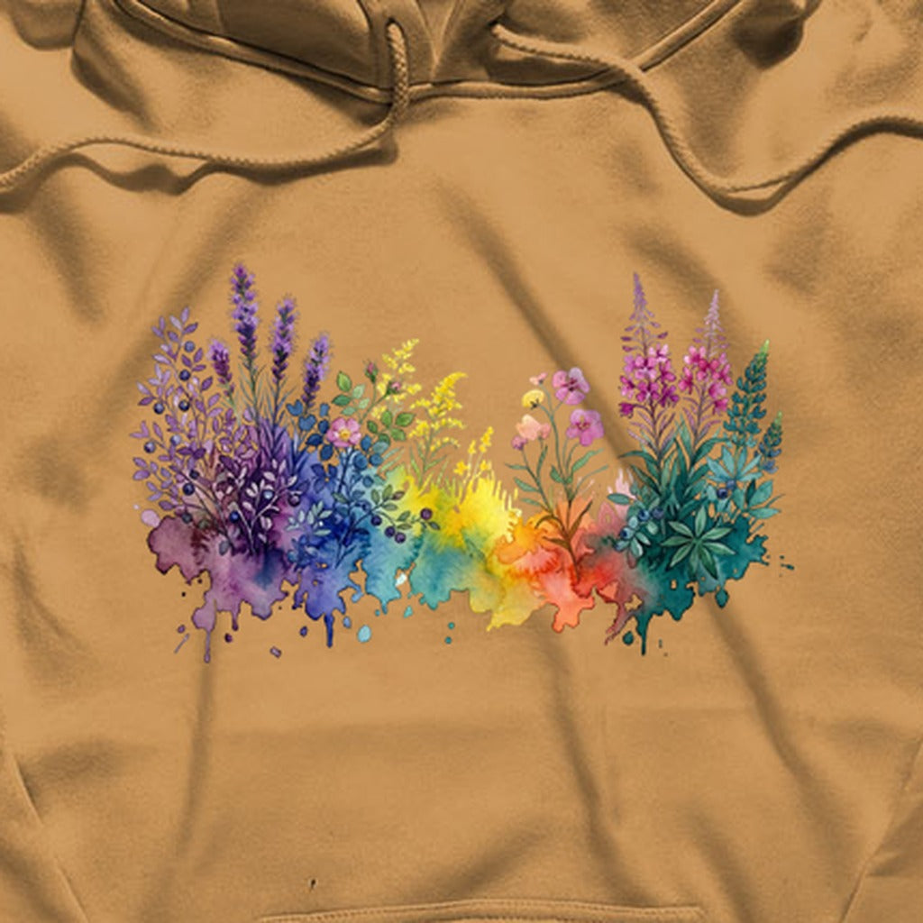 Watercolor Acadia Wildflowers Hoodie