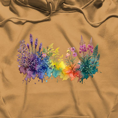 Watercolor Acadia Wildflowers Hoodie