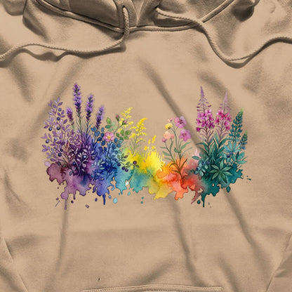 Watercolor Acadia Wildflowers Hoodie