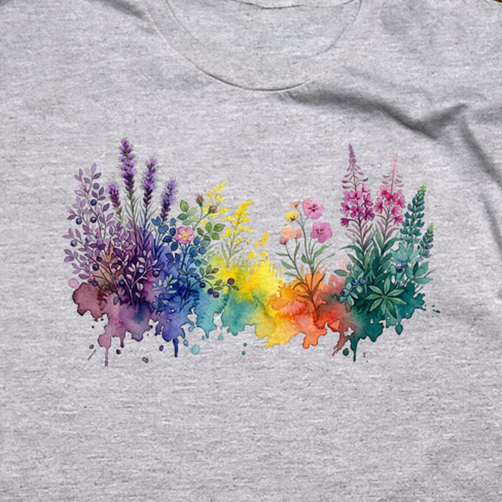 Watercolor Acadia Wildflowers T-Shirt