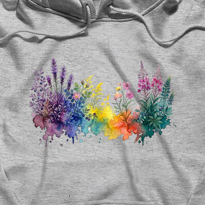 Watercolor Acadia Wildflowers Hoodie