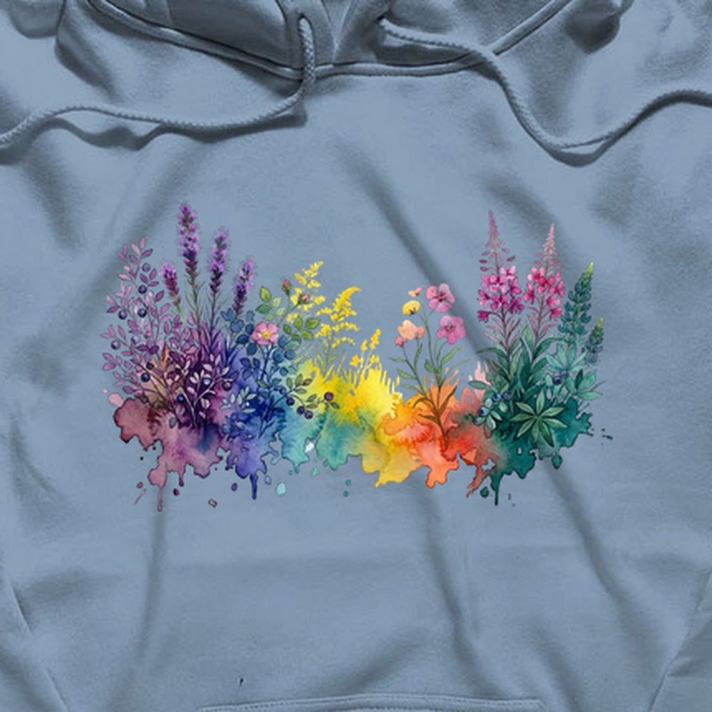 Watercolor Acadia Wildflowers Hoodie