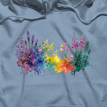 Watercolor Acadia Wildflowers Hoodie