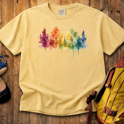 Watercolor Autumn Trees Cotton T-Shirt
