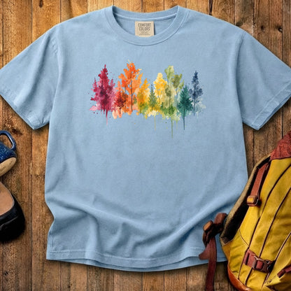 Watercolor Autumn Trees Cotton T-Shirt