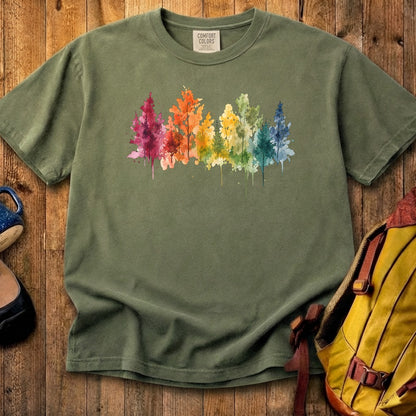 Watercolor Autumn Trees Cotton T-Shirt