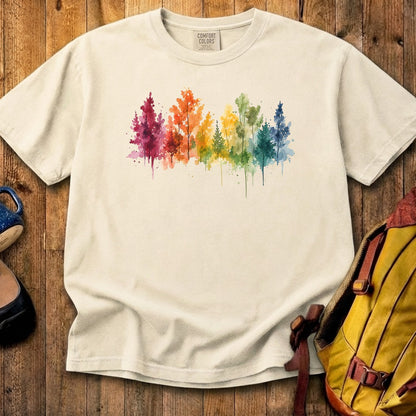 Watercolor Autumn Trees Cotton T-Shirt