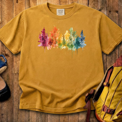 Watercolor Autumn Trees Cotton T-Shirt