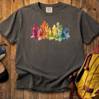 Watercolor Autumn Trees Cotton T-Shirt