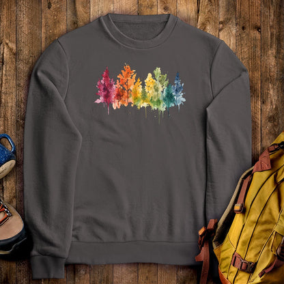 Watercolor Autumn Trees Crewneck Sweatshirt