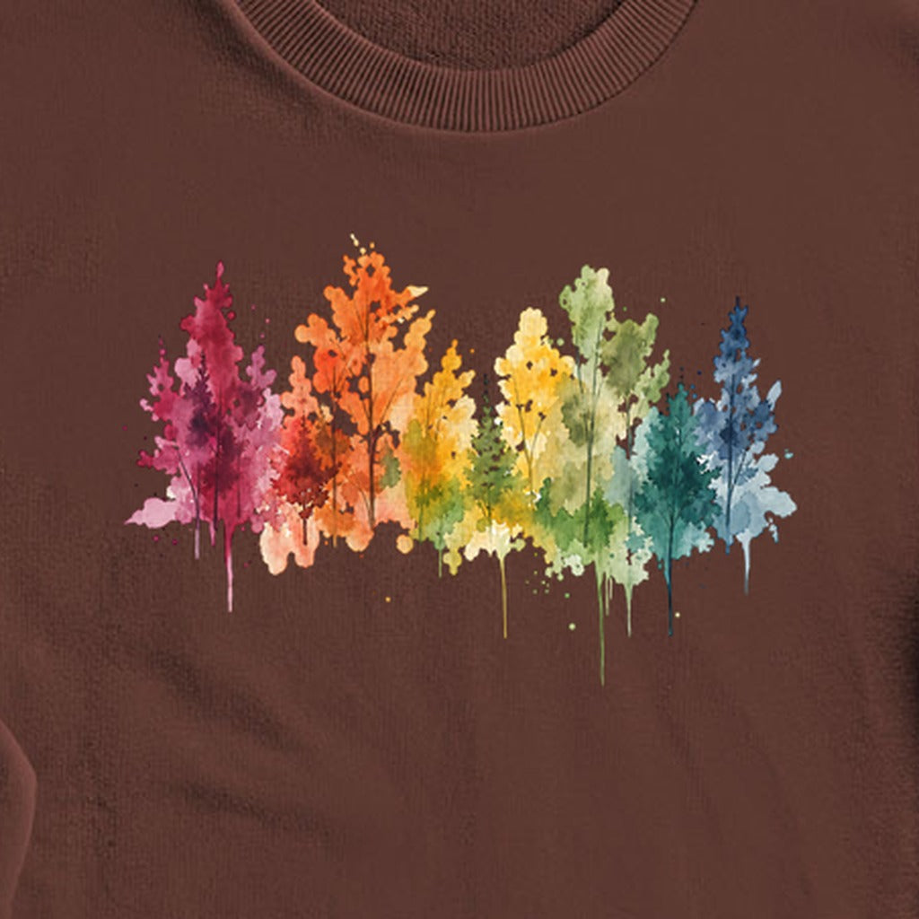 Watercolor Autumn Trees Crewneck Sweatshirt