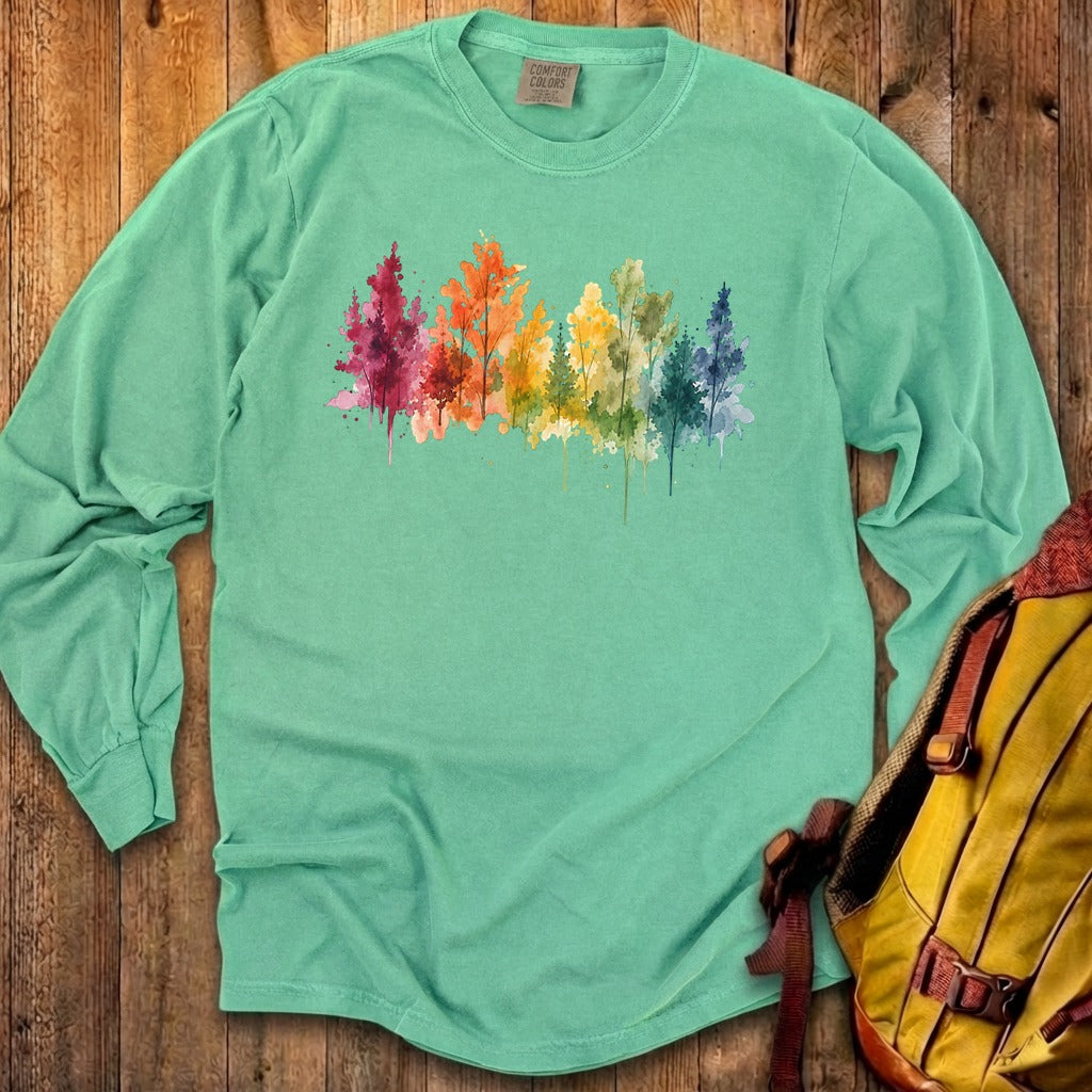 Watercolor Autumn Trees Premium Long Sleeve