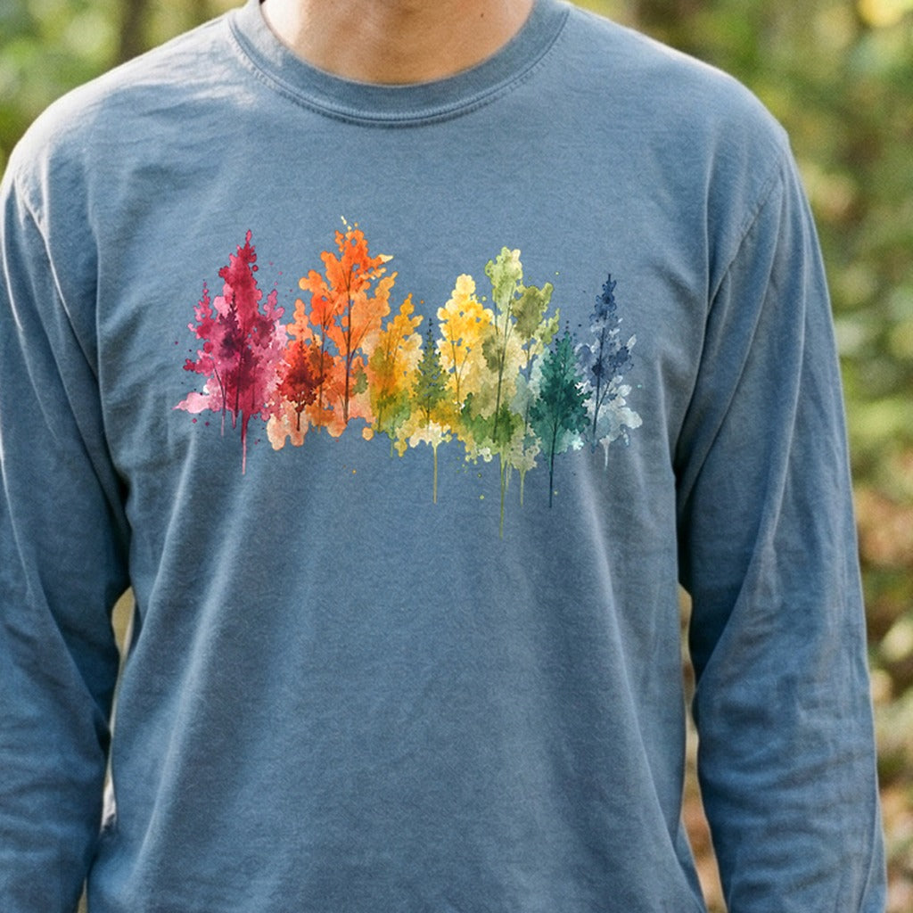 Watercolor Autumn Trees Premium Long Sleeve