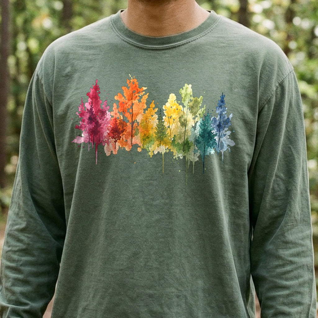 Watercolor Autumn Trees Premium Long Sleeve