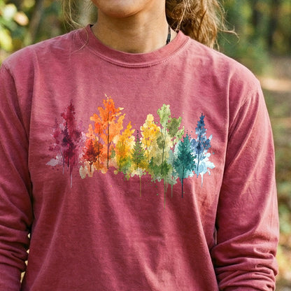 Watercolor Autumn Trees Premium Long Sleeve