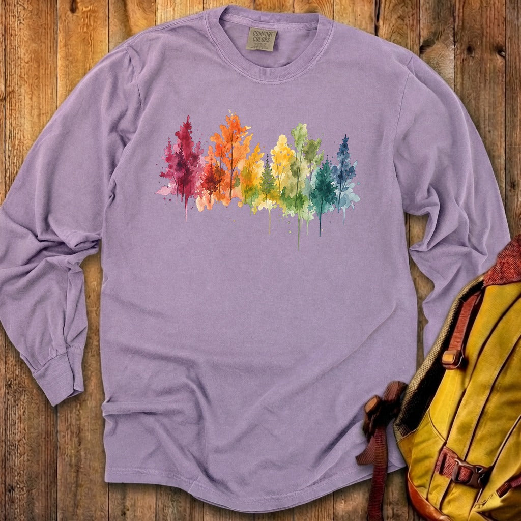 Watercolor Autumn Trees Premium Long Sleeve
