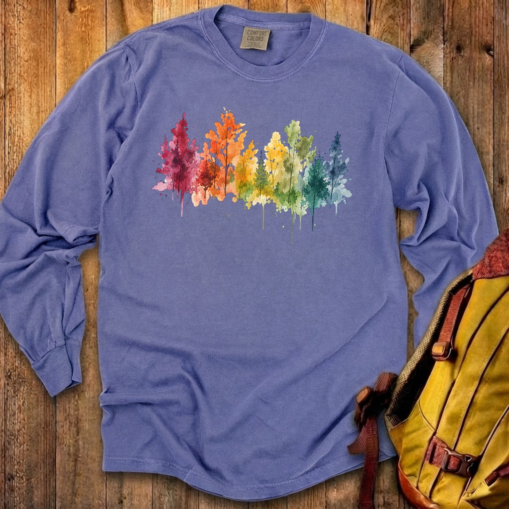 Watercolor Autumn Trees Premium Long Sleeve