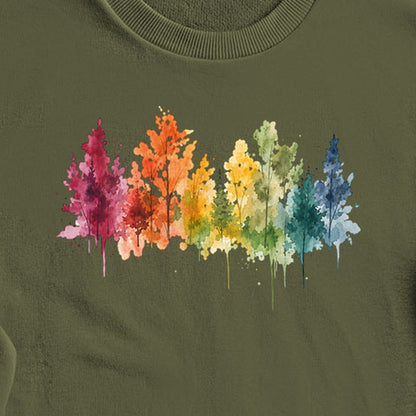 Watercolor Autumn Trees Crewneck Sweatshirt
