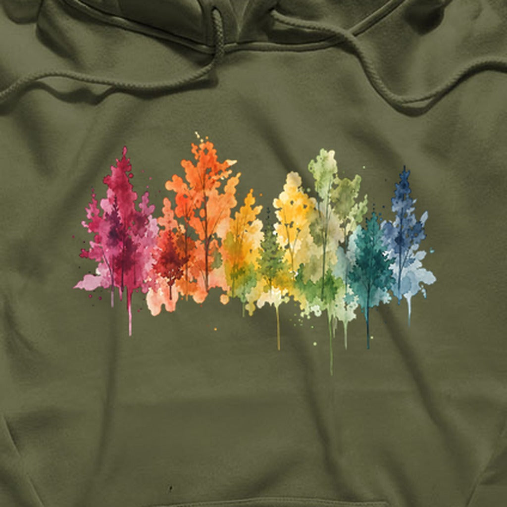 Watercolor Autumn Trees Hoodie