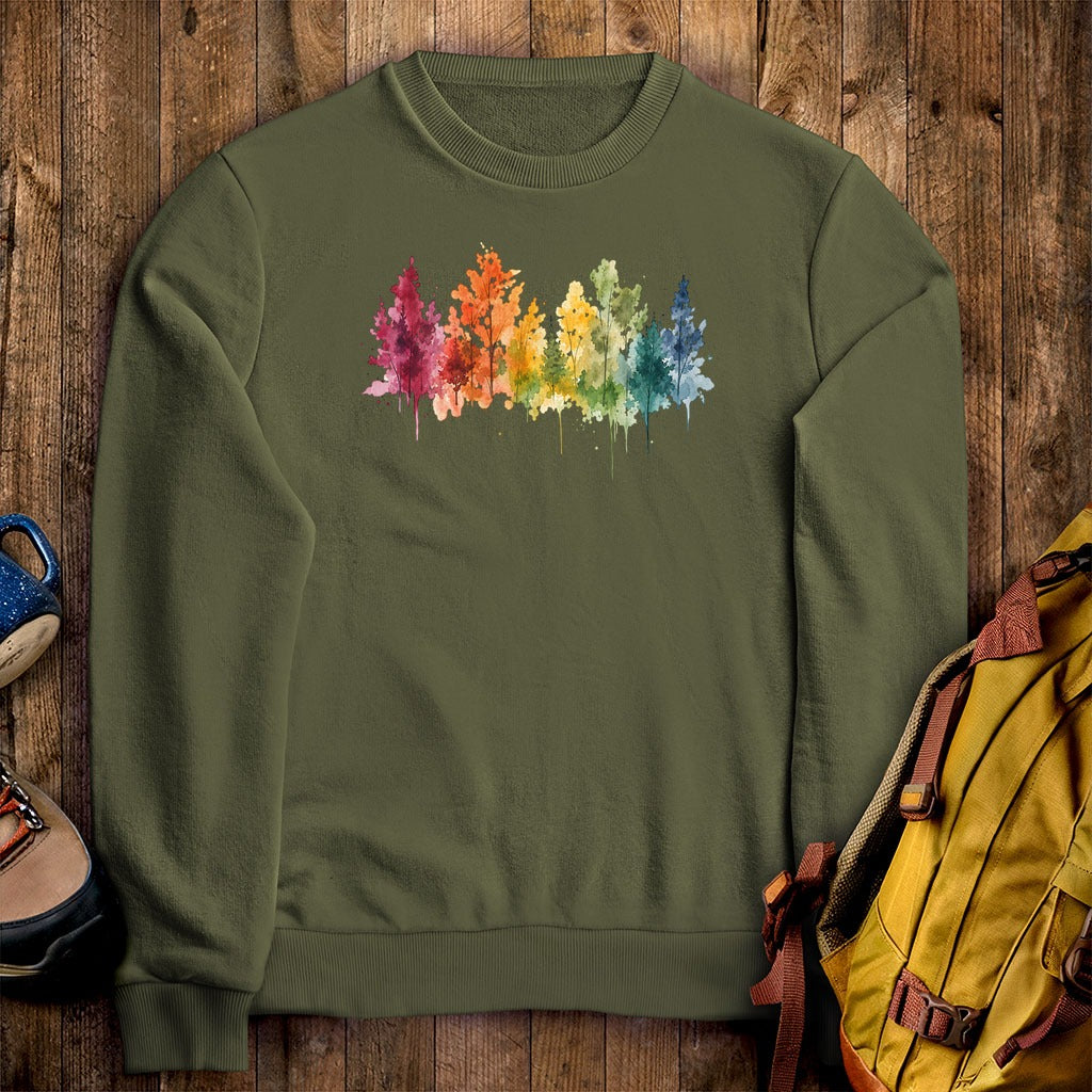 Watercolor Autumn Trees Crewneck Sweatshirt