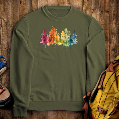 Watercolor Autumn Trees Crewneck Sweatshirt