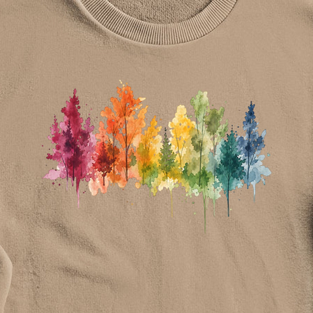 Watercolor Autumn Trees Crewneck Sweatshirt